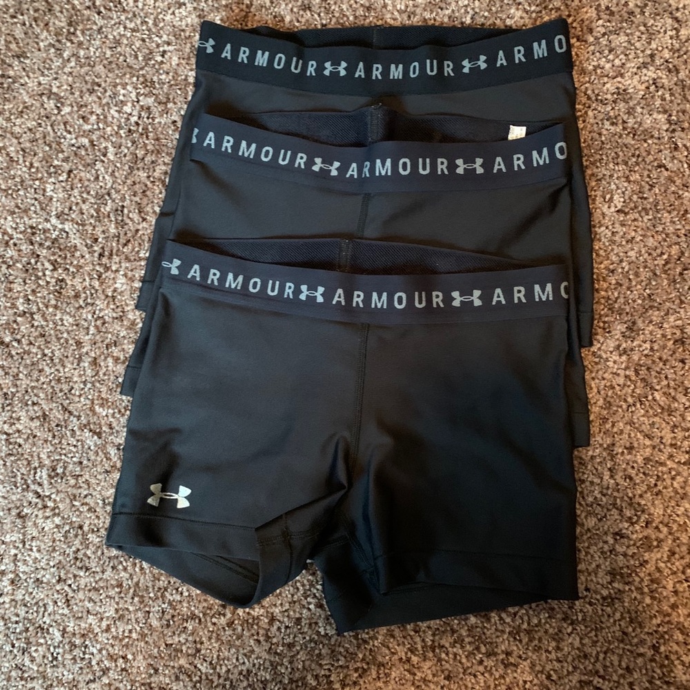 3 pairs under armor compression women’s shorts